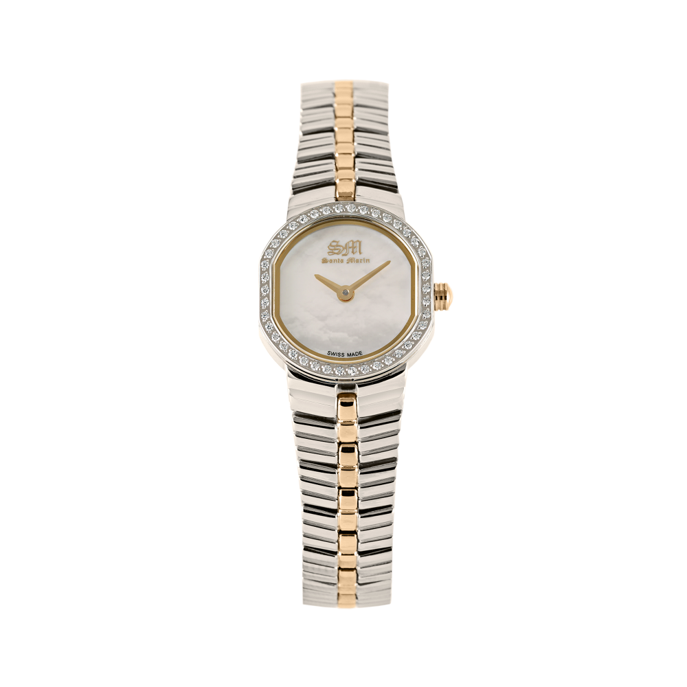 Santa Marine Silver Zircon Watch Geometric | Swiss Made - ALDAHAM