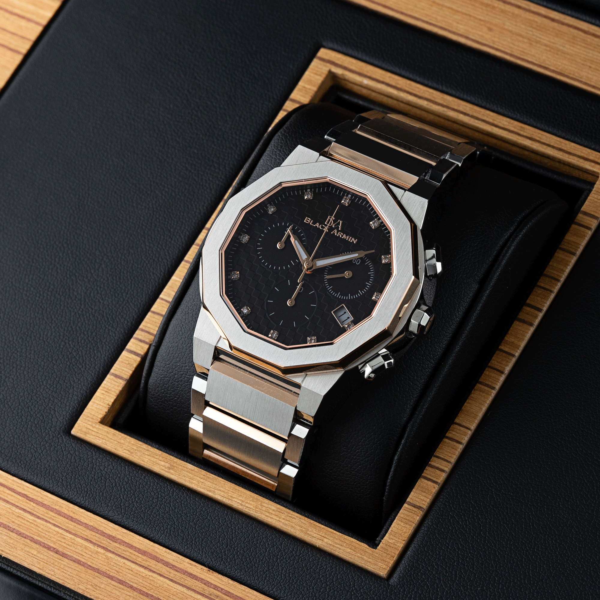 BLACK ARMIN DIAMOND MEN'S WATCH KBA1646Z03 - ALDAHAM