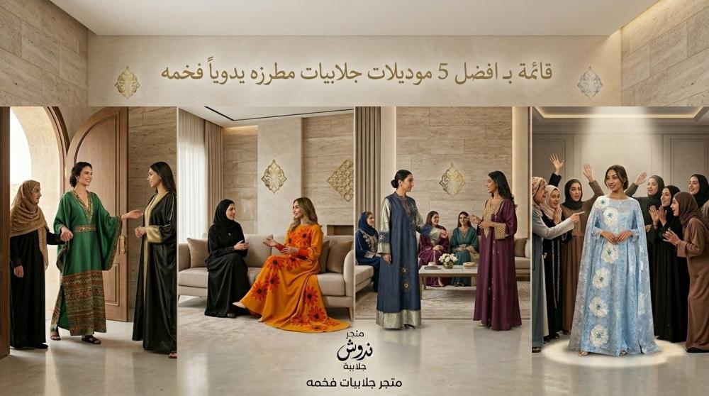 قائمة بـ افضل 5 موديلات جلابيات مطرزه يدوياً فخمه