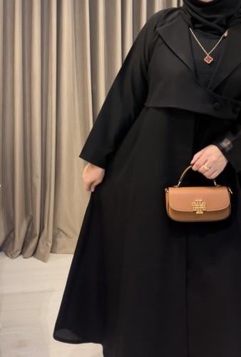 عباة كلوش كتان رسمي حزام على شكل جاكيتت