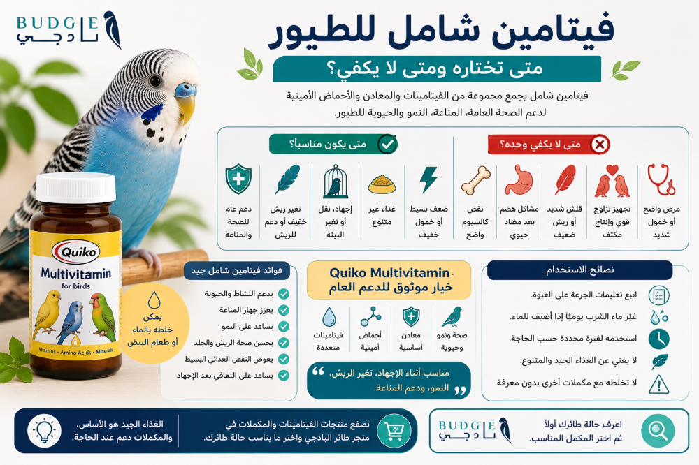 فيتامين شامل للطيور: متى تختاره ومتى لا يكفي؟
