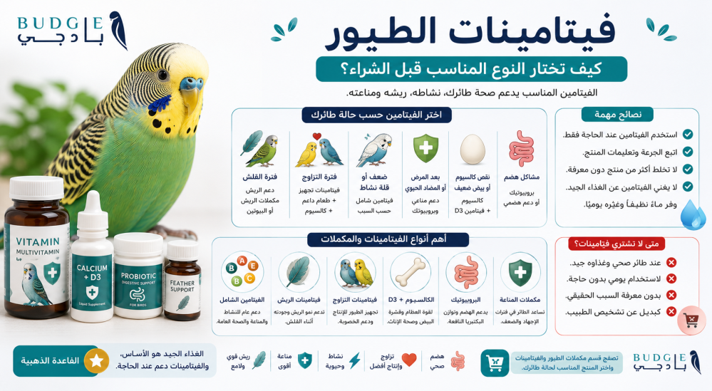 فيتامينات الطيور: كيف تختار النوع المناسب قبل الشراء؟