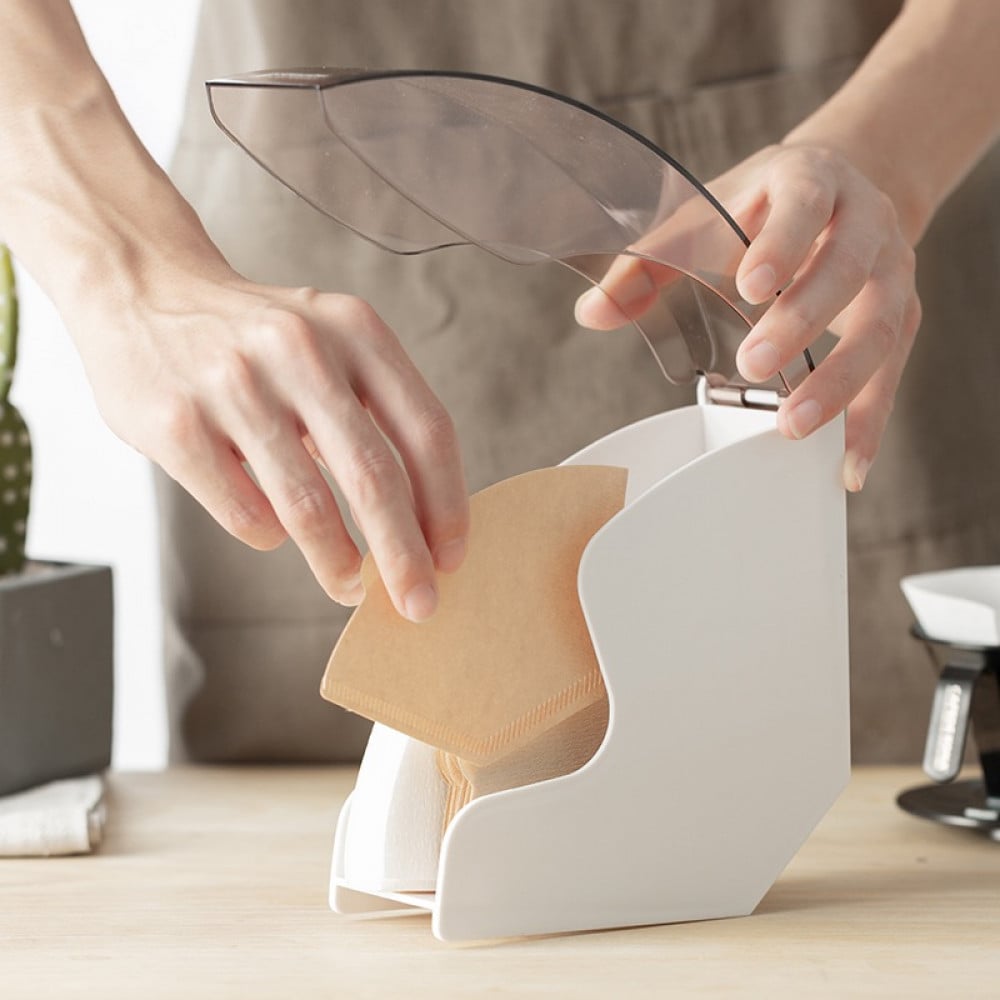 Coffee Filter Holder Box White