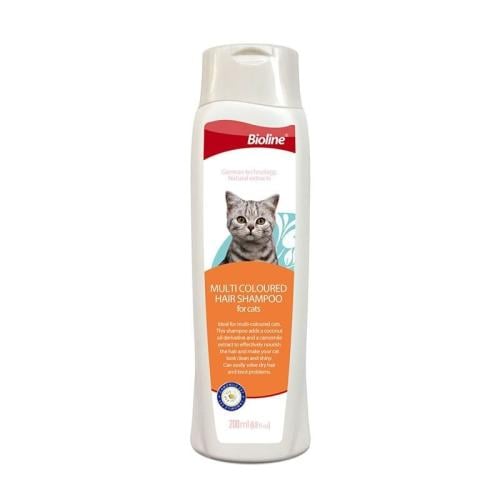 شامبو بيولاين للقطط للعناية بالفرو الملون 200ml