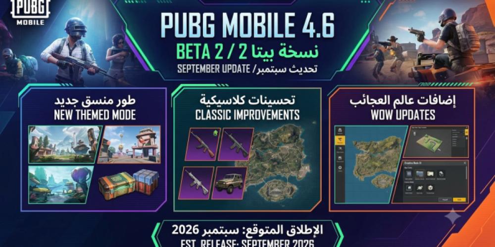 تجري حالياً اختبارات النسخة التجريبية (Beta 2) لتحديث لعبة ببجي موبايل 4.6 (PUBG Mobile 4.6).