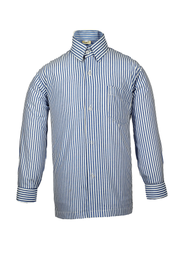 بلوزة ازرق مقلم عريض