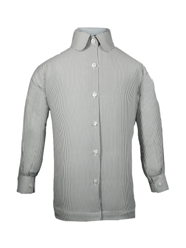 بلوزة بنات رمادي مقلم رفيع