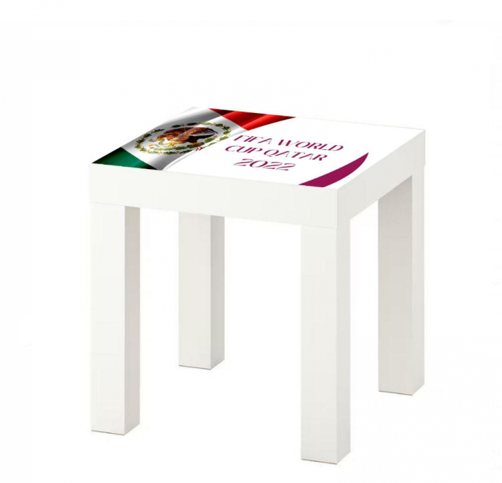 طاولة ايكيا 35 * 35 مطبوعه بشعار الفيفا 2022  لمنتخب المكسيك