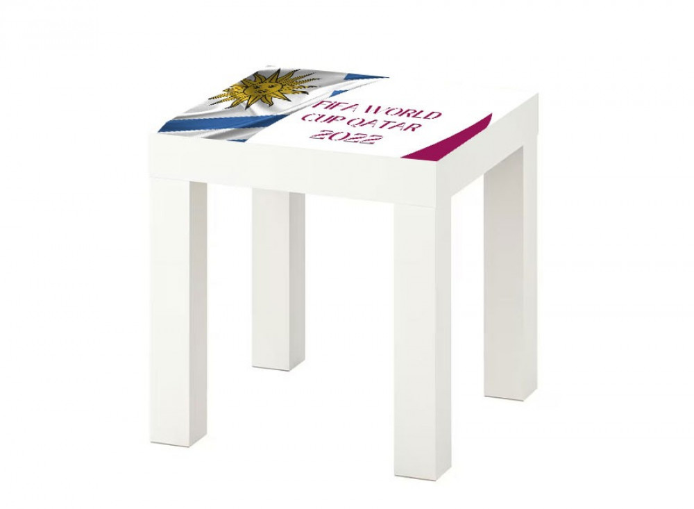 طاولة ايكيا 35 * 35 مطبوعه بشعار الفيفا 2022  لمنتخب الارجنتين