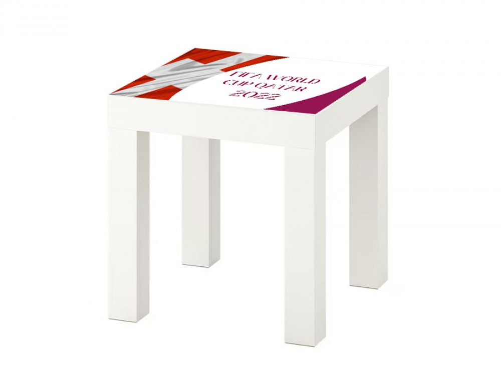 طاولة ايكيا 35 * 35 مطبوعه بشعار الفيفا 2022  لمنتخب سويسرا