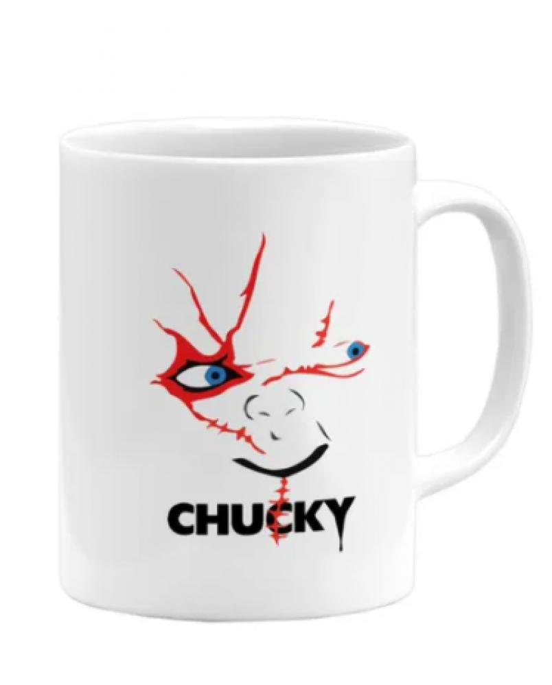 The Doll Face Chucky Printed Ceramic Coffee Mug بطبعة وجه الدمية
