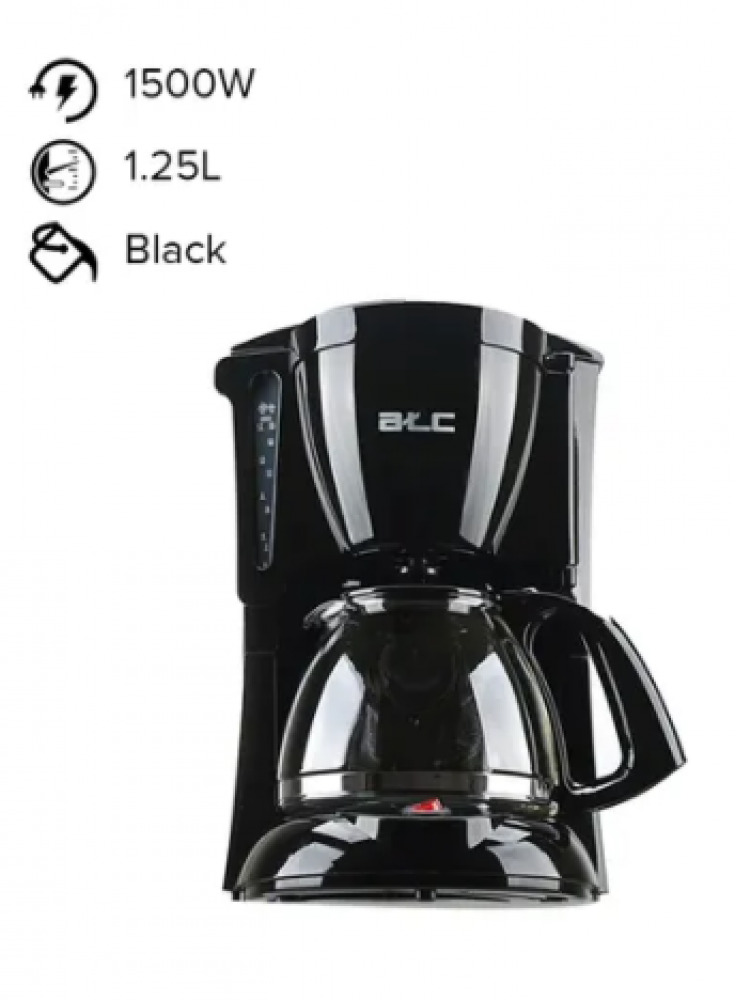 ماكينة صنع القهوة 1.25 لتر 1000 وات H-CM1812 أسود