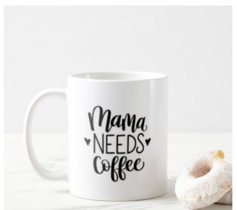 كوب ماما تحتاج قهوه مطبوع من ع كيفي