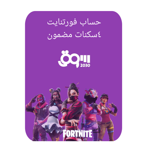 حساب فورت نايت أساسي فيه 4 سكنات