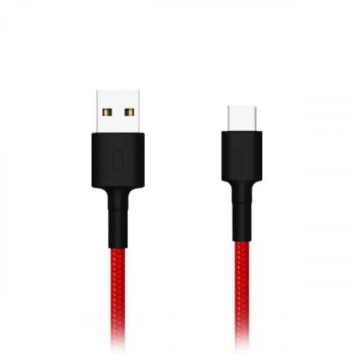 كيبل شاحن شاومي USB-C مقاس 1متر أحمر - اسود