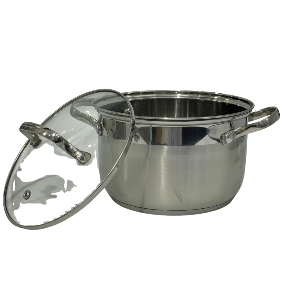 طقم قدور استيل غطا قزاز العدد 5 باحجام مختلفه