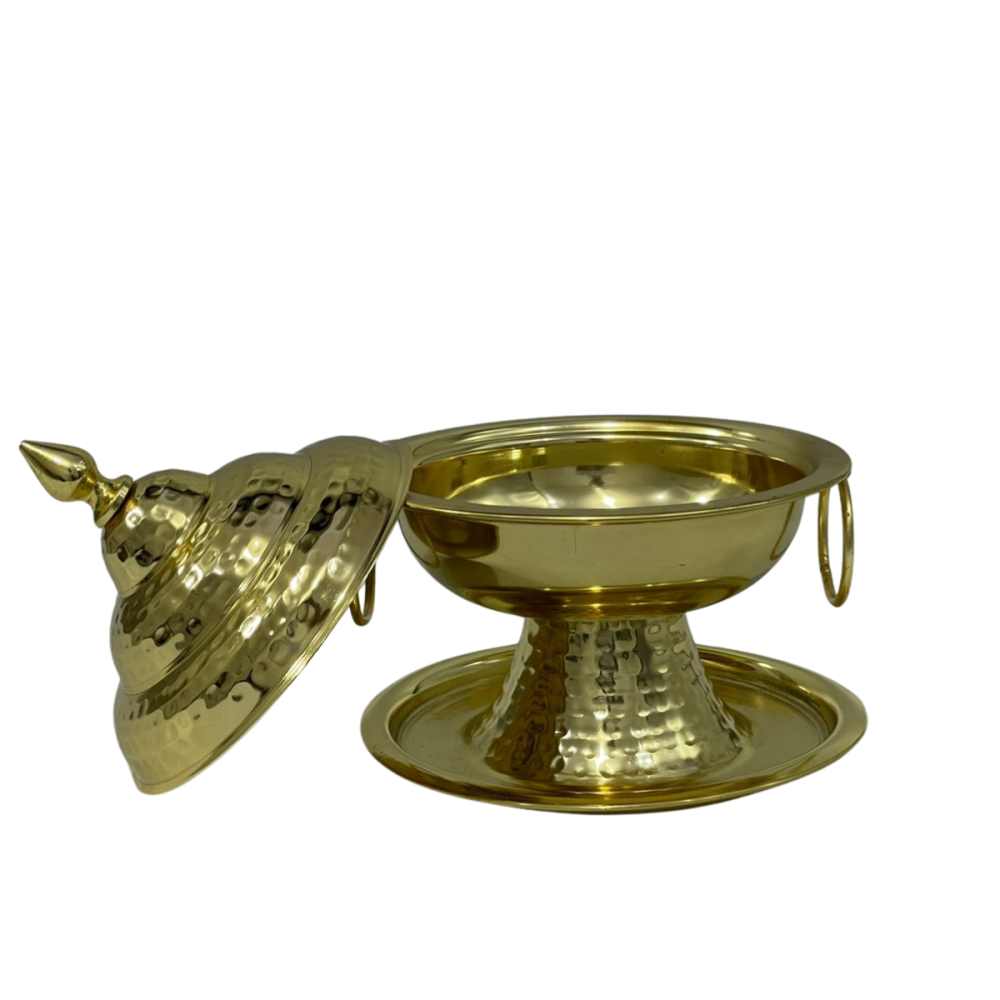 تمريه بقاعدة وغطاء مذهب 14 سم