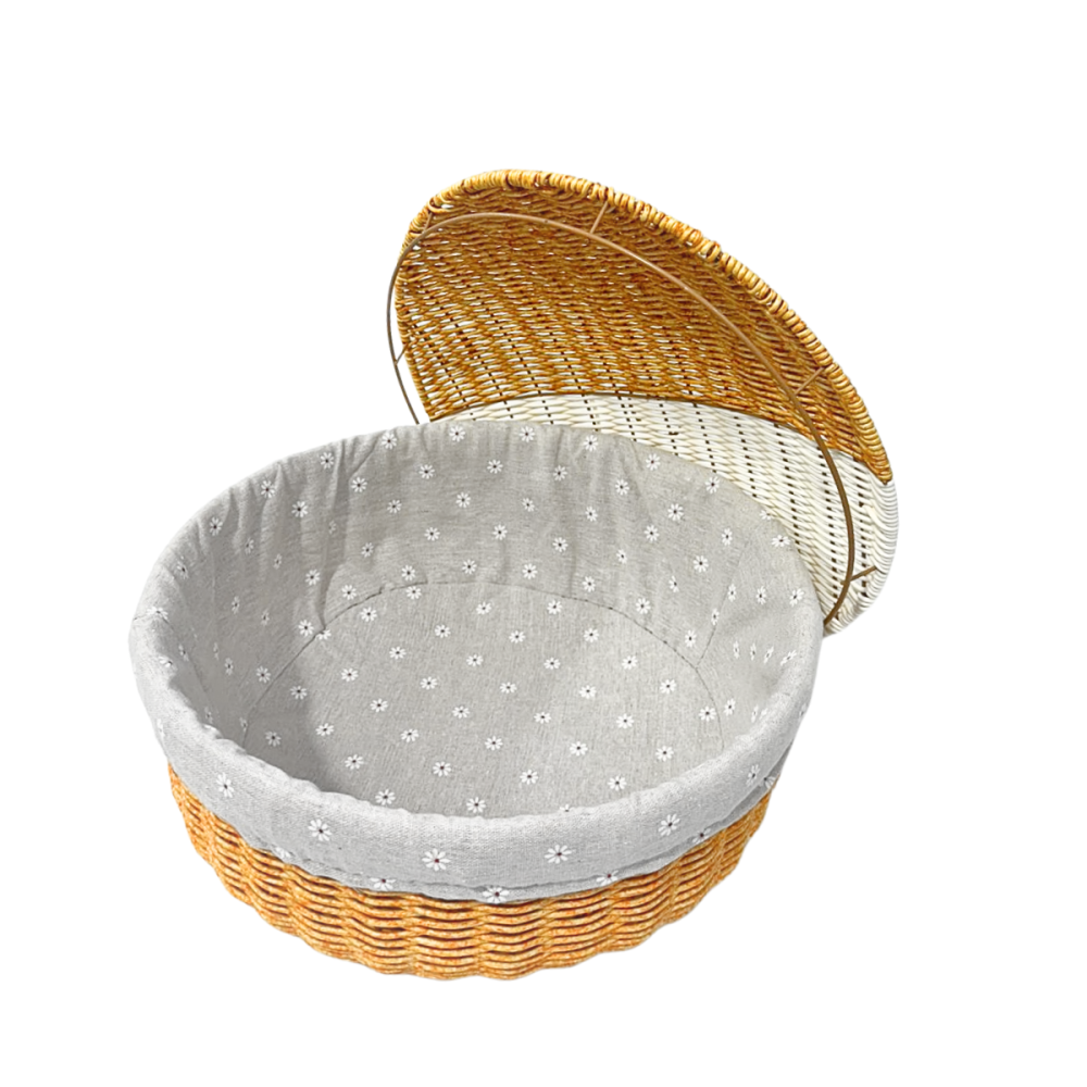 سلة مدور نايلون بغطاء مقاس 27 سم