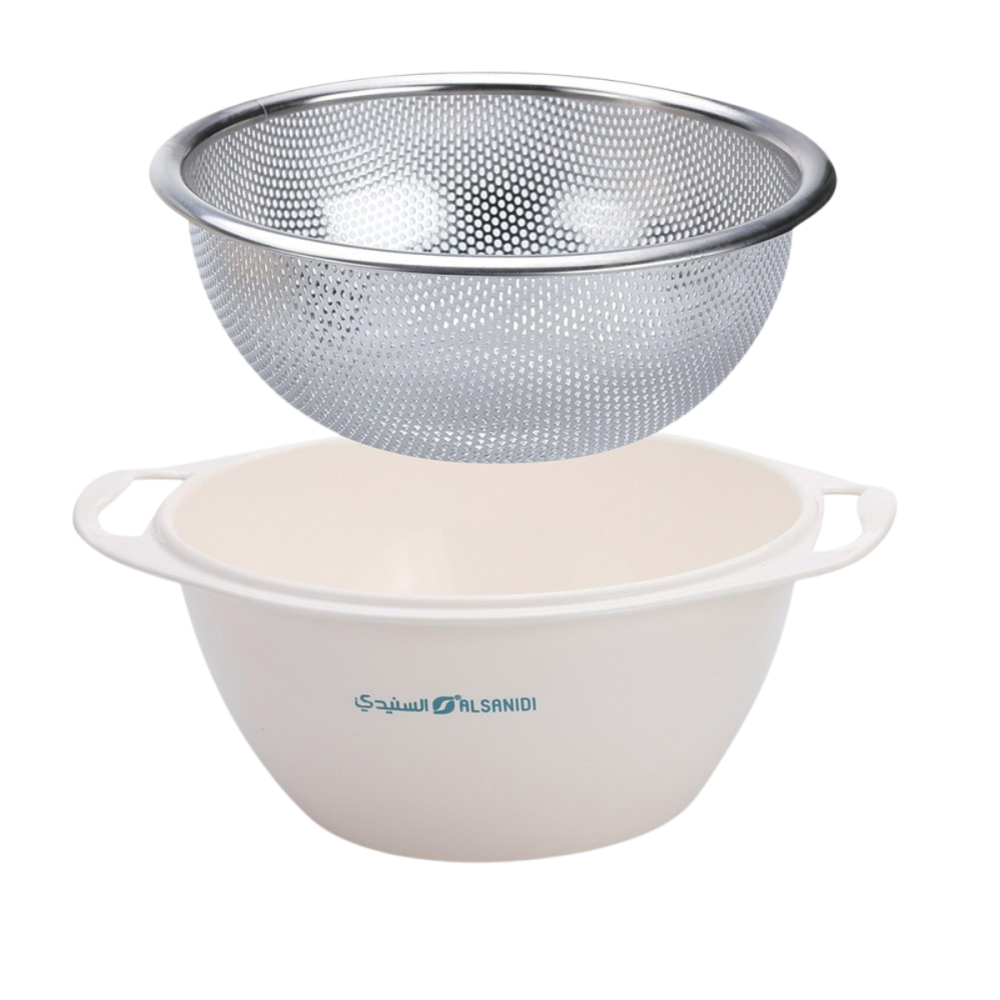 مصفاة ارز ستانلس ستيل مع صحن مقاس 16 سم SNHW-0416-S