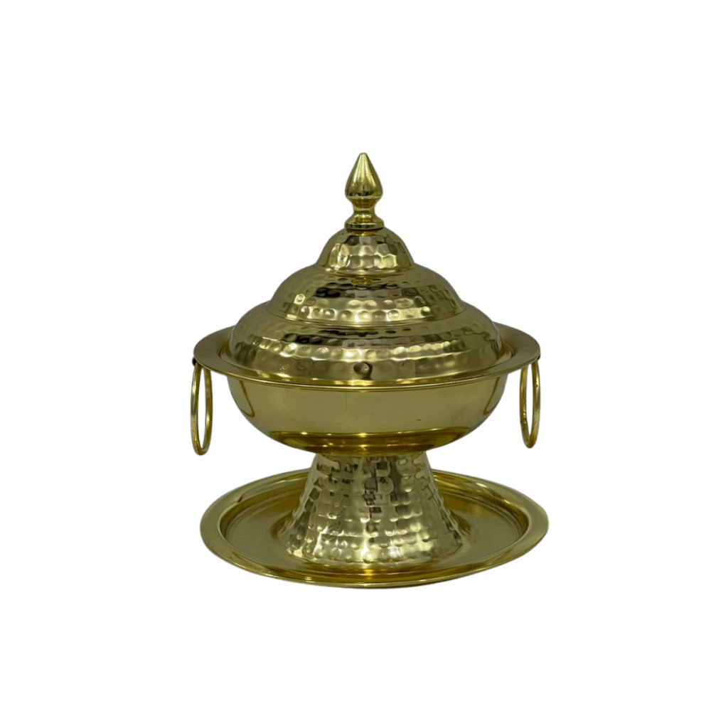 تمريه بقاعدة وغطاء مذهب 14 سم