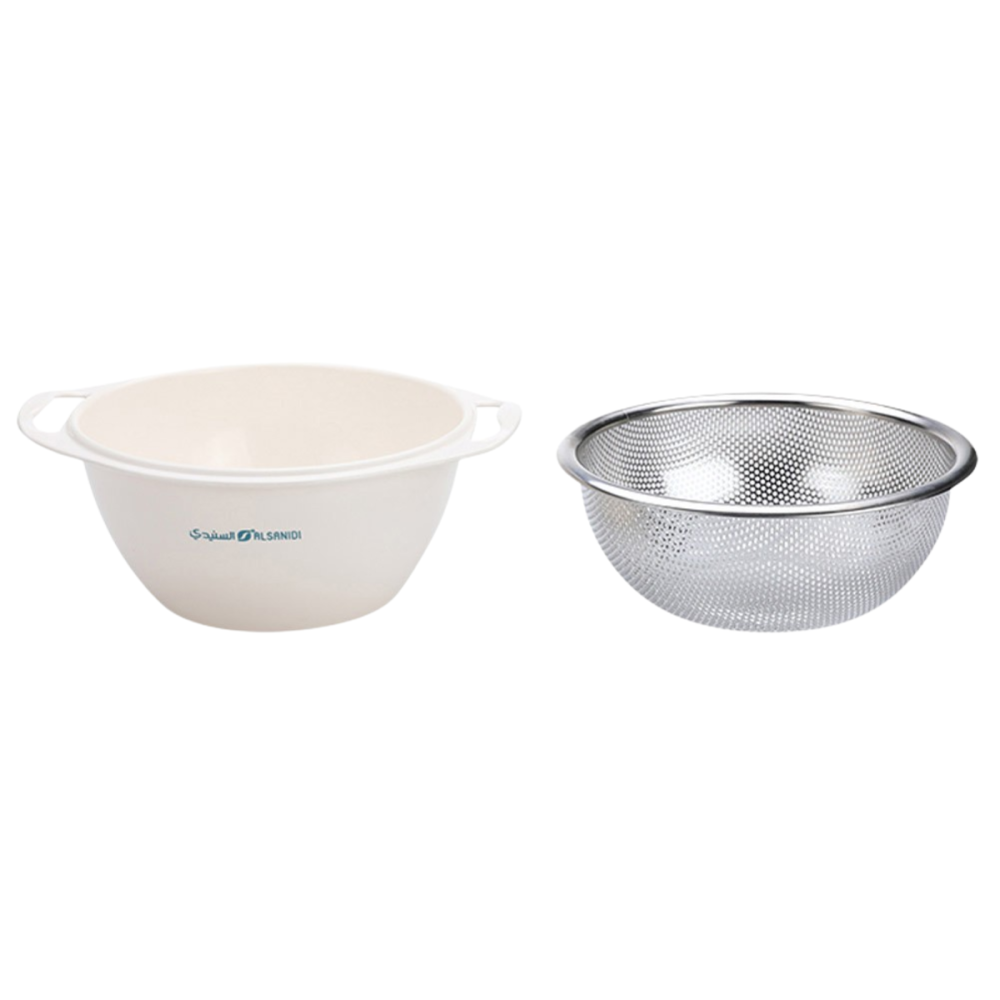 مصفاة ارز ستانلس ستيل مع صحن مقاس 16 سم SNHW-0416-S