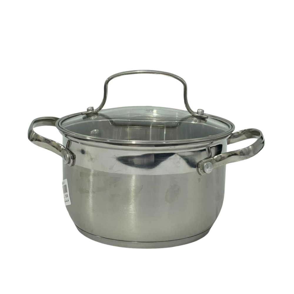 طقم قدور استيل غطا قزاز العدد 5 باحجام مختلفه