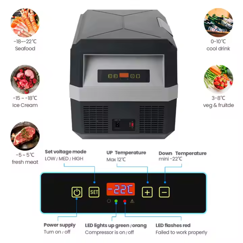 ثلاجة سيارة 33لتر موديل DLC-33533 لون اخضر