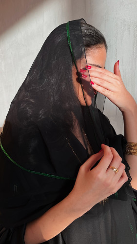 طرحة القفطان الاخضر