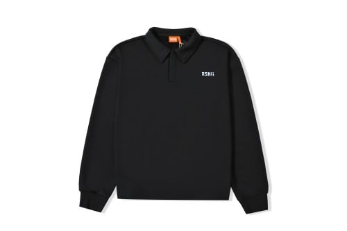 Unisex polo sweatshirt MARAYA - black