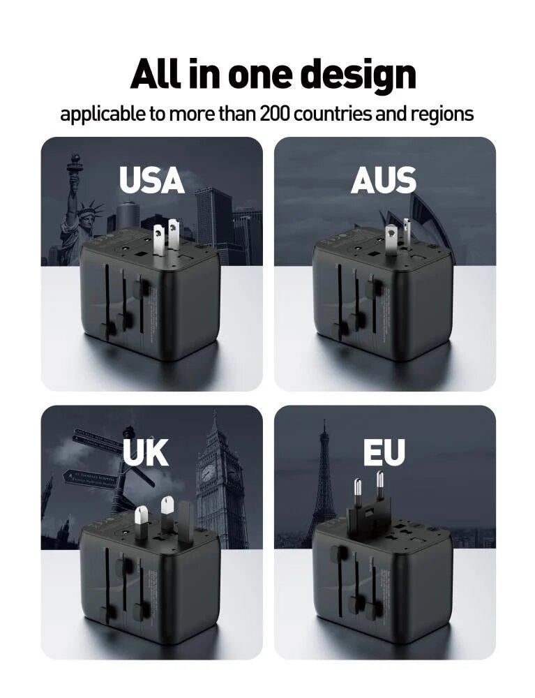 فيش سفر JODA TOUR متعدد المداخل بقوة 70 واط اربع منافذ تايب سي و منفذ يو اس بي