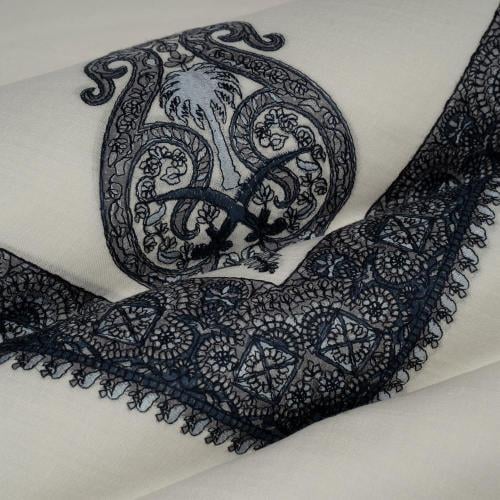 شال باشمينا ملكي فاخرصوف كشميري 100% - بتصميم السيفين والنخلة اصدار 2026