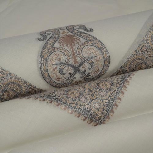 شال باشمينا ملكي فاخرصوف كشميري 100% - بتصميم السيفين والنخلة اصدار 2026