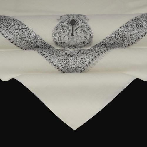 شال باشمينا ملكي فاخرصوف كشميري 100% - بتصميم السيفين والنخلة اصدار 2026