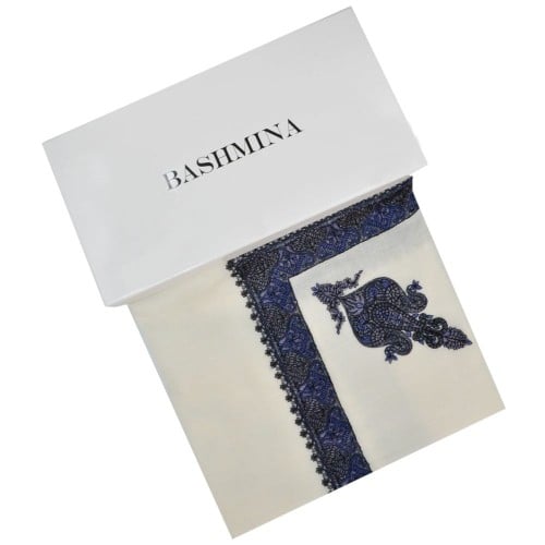 غتره باشمينا الشتويه تطريز موديل 2024لون ازرق