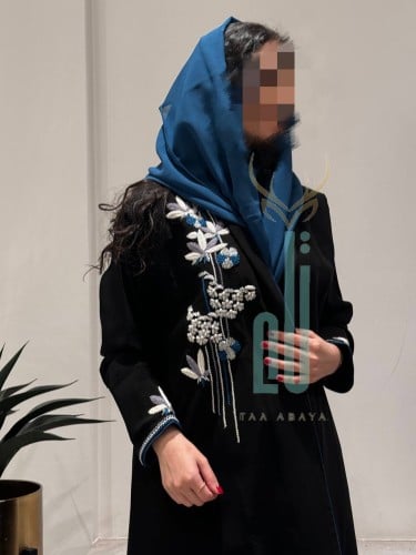 عباية كريب بلقيس شك يدوي بالخيوط، القصة حرف A ونغي...