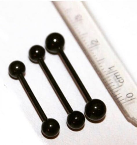 14g Black Straight Barbell