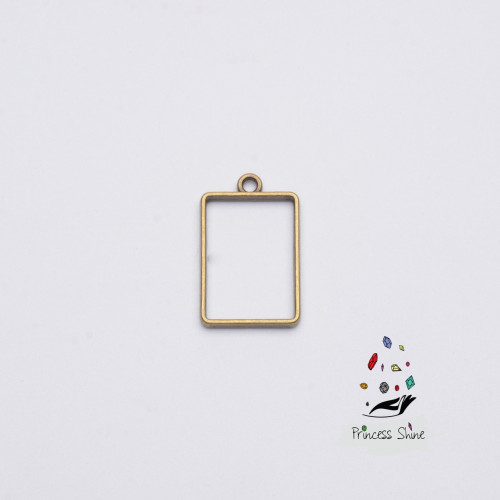 377 - تعليقة شكل مستطيل صغير لون برونزي