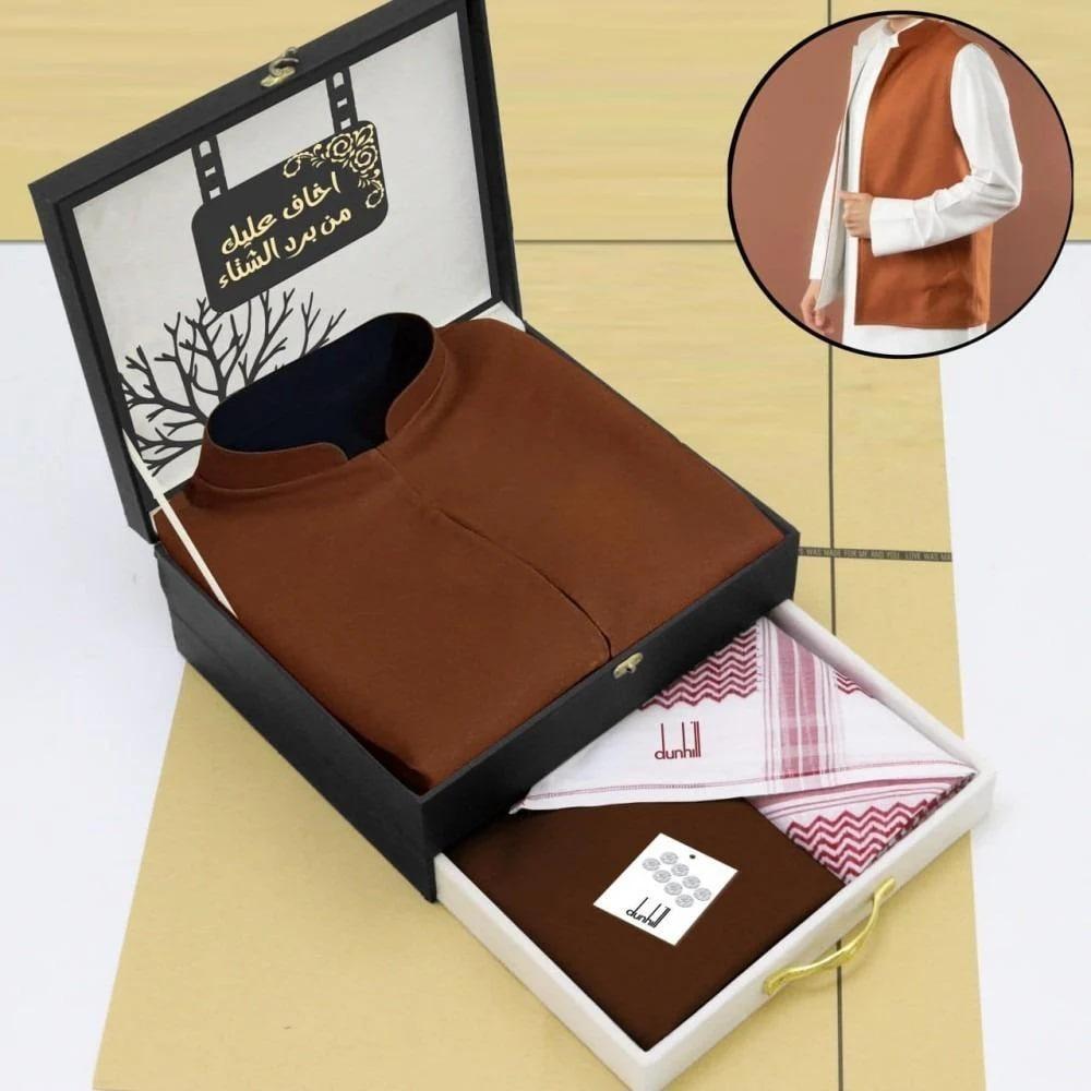 بوكس شتوي سديري جوخ دبل فيس مع قماش شتوي وشماغ دنهل