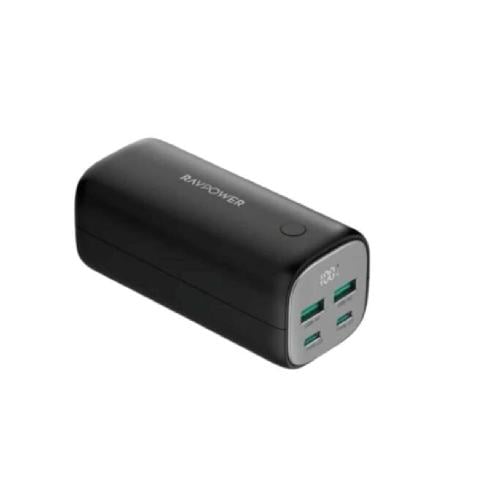 شاحن راف بور المحمول Pro 20000 Mah PD 70 واط 4 منافذ أسود