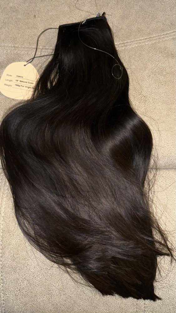 هالو روسي خام ناعم اكستنشن اسود طبيعي 150g طول 16”