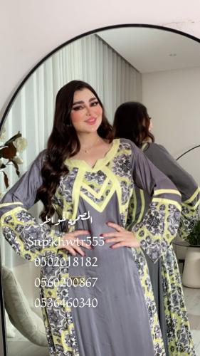 جلابيه قطن كويتي رصاصي