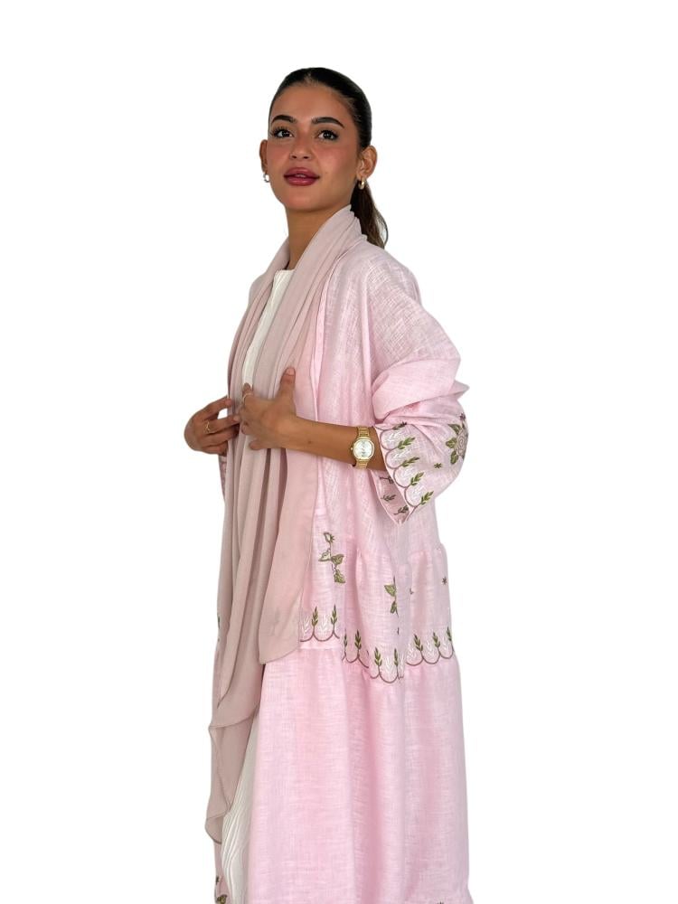 عباية فراشة وردي