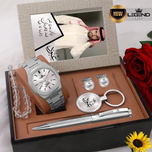 طقم ساعه رجالي ماركة ليجند مع الاسم