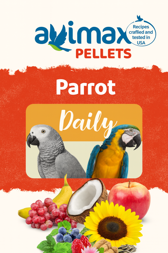 طعام الببغاء Avimax, أفيمكس بيلتس طيور, تغذية الببغاوات موسم الإنتاج,