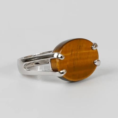 خاتم فضة بحجر عين النمر