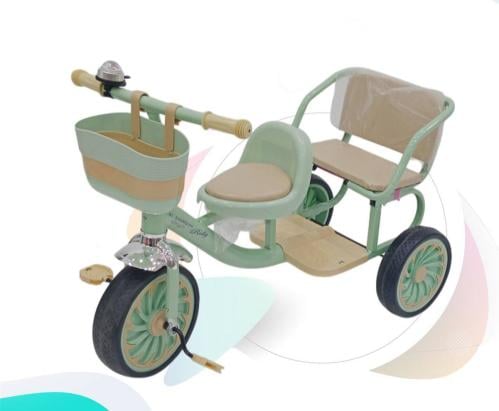 دراجة اطفال ثلاثية العجلات مقعدين