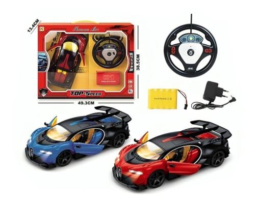 سيارة السباق  القوية  على ريموت يحاكي عجلة القيادة