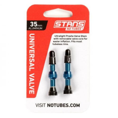 Stan NoTubes 35mm Tubeless Valves: pair Blu