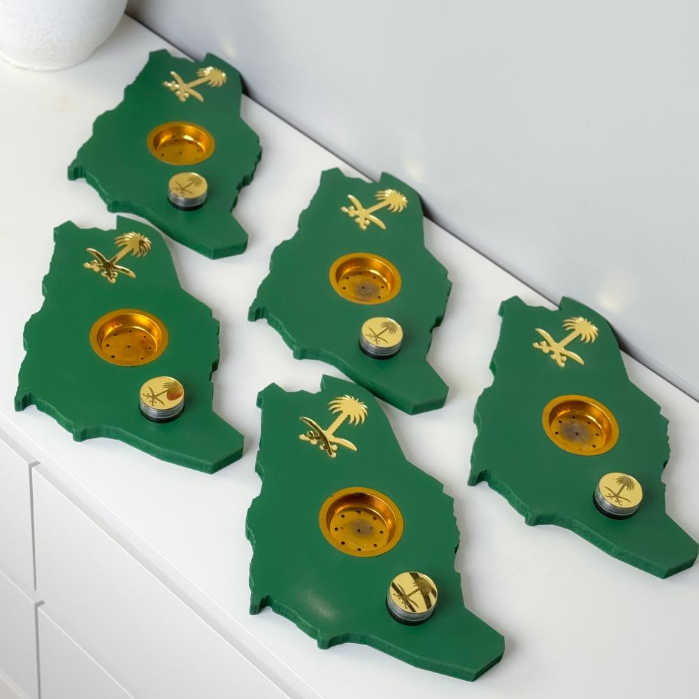5 مباخر + 5 علب بخور خريطة السعودية