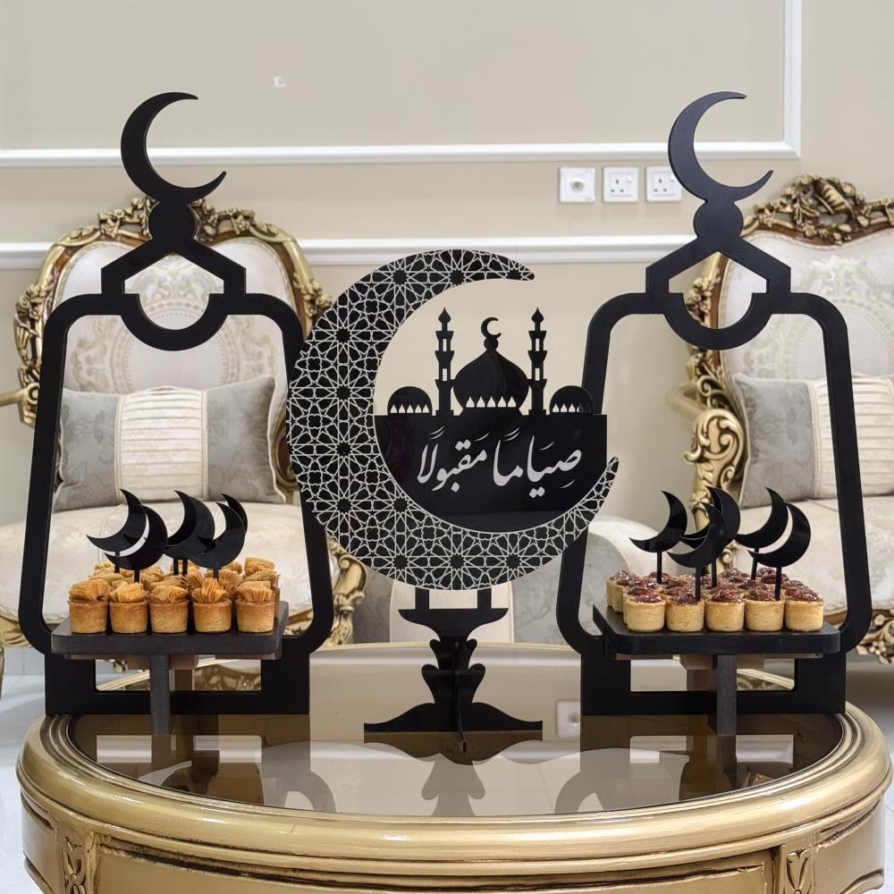 صينيتين فاخرة + ديكور رمضاني + 12 تغريسة